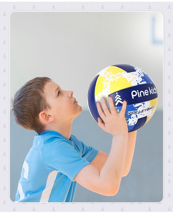 Pine Kids Volleyball for Kids | Outdoor Training Volleyball for Boys & Girls | Perfect for Playing | Birthday Gift | BIS Certified | Blue & Yellow