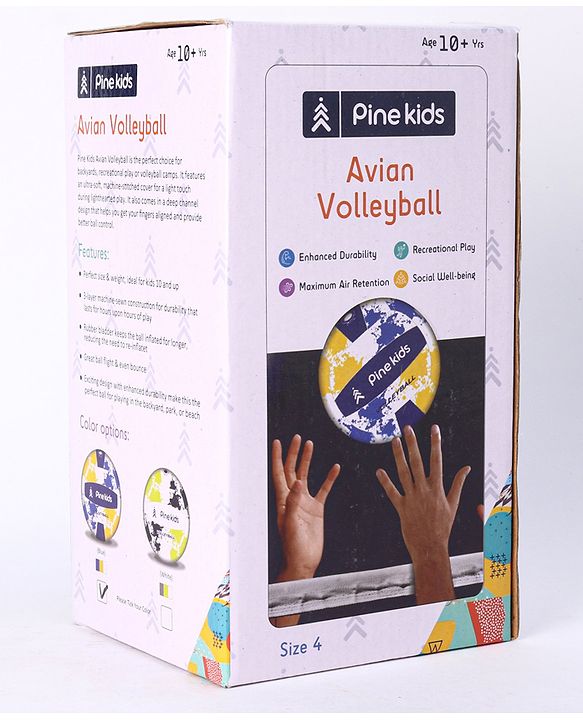 Pine Kids Volleyball for Kids | Outdoor Training Volleyball for Boys & Girls | Perfect for Playing | Birthday Gift | BIS Certified | Blue & Yellow