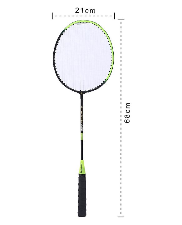Pine Kids Badminton Set - Green & Black | Includes 2 Lightweight Rackets & 3 Shuttlecocks | Strong Frame, Easy Grip Handle | Perfect Outdoor/Indoor Sports Game for Kids.