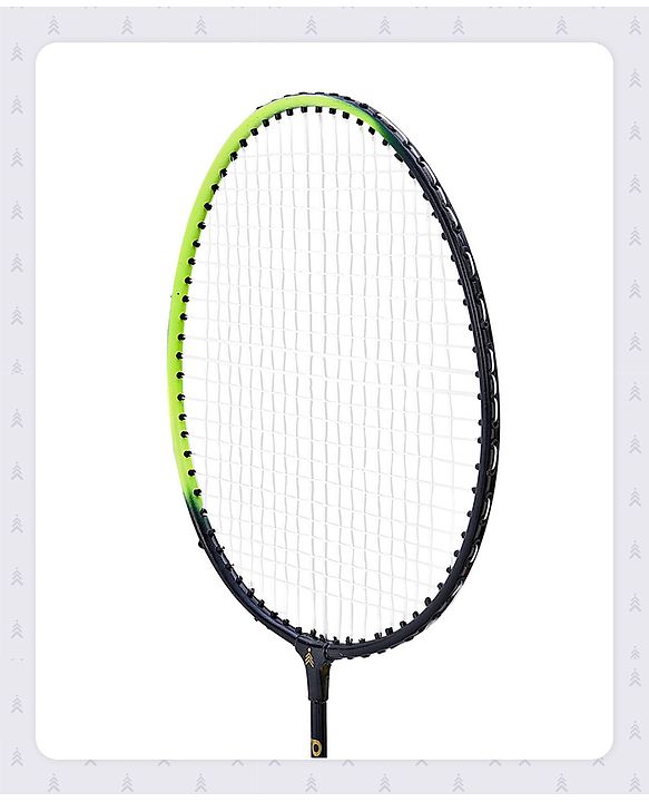 Pine Kids Badminton Set - Green & Black | Includes 2 Lightweight Rackets & 3 Shuttlecocks | Strong Frame, Easy Grip Handle | Perfect Outdoor/Indoor Sports Game for Kids.