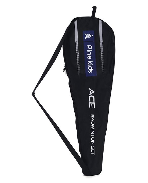 Pine Kids Badminton Set - Green & Black | Includes 2 Lightweight Rackets & 3 Shuttlecocks | Strong Frame, Easy Grip Handle | Perfect Outdoor/Indoor Sports Game for Kids.