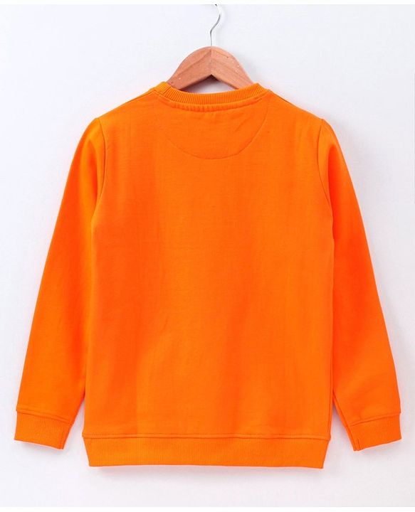 Pine Kids Full Sleeves Bio Washed Sweatshirt Text Graphic Pack of 2 - Orange & Green