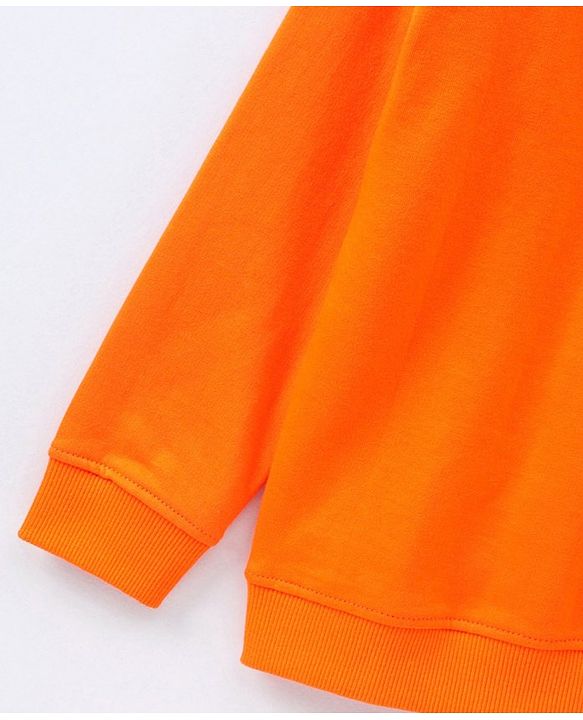 Pine Kids Full Sleeves Bio Washed Sweatshirt Text Graphic Pack of 2 - Orange & Green