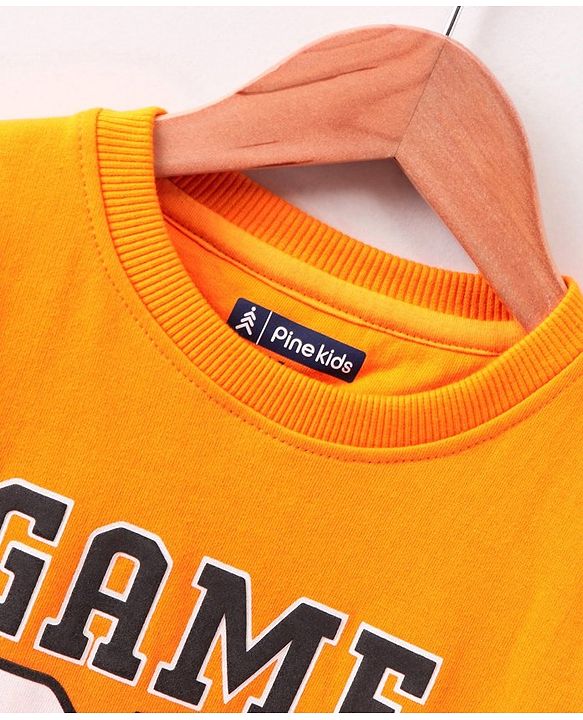 Pine Kids Full Sleeves Bio Washed Sweatshirt Text Graphic Pack of 2 - Yellow & Blue