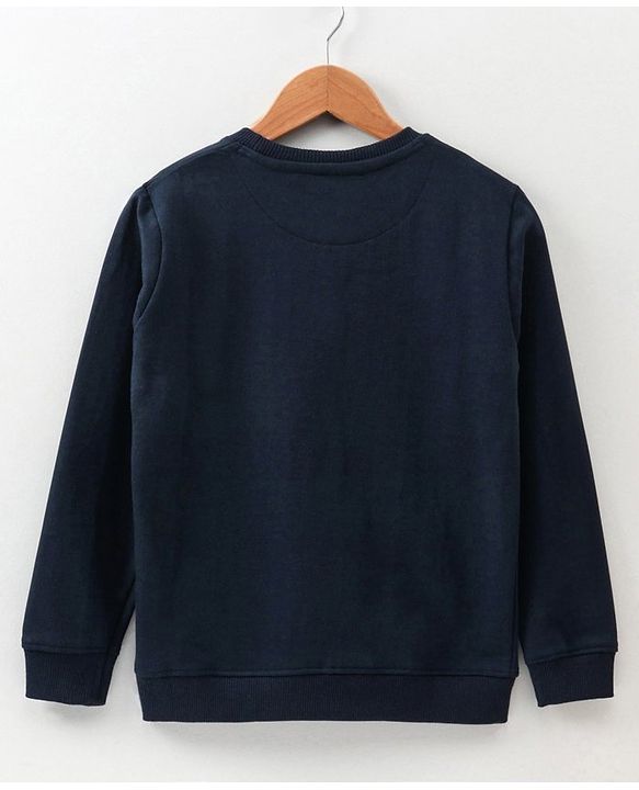 Pine Kids Full Sleeves Bio Washed Sweatshirt Football Print Pack of 2 - Aqua & Blue