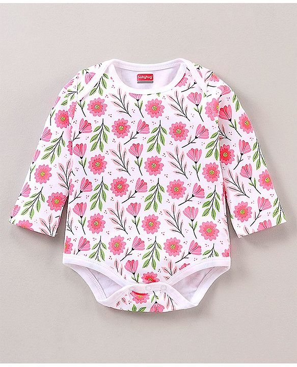 Babyhug Full Sleeves 100% Cotton Onesies Pack of 7 - Multicolor