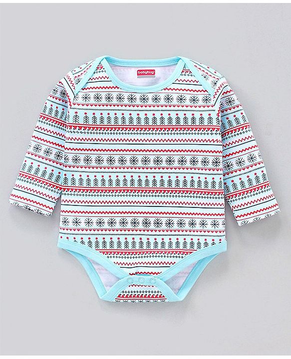 Babyhug 100% Cotton Full Sleeves Multi Print Onesies Pack of 3 - Multicolor