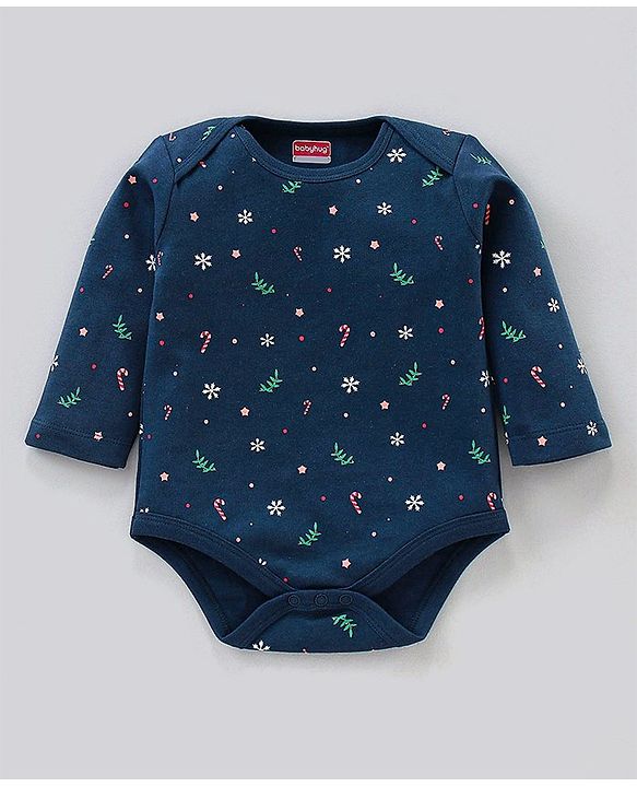 Babyhug 100% Cotton Full Sleeves Multi Print Onesies Pack of 3 - Multicolor