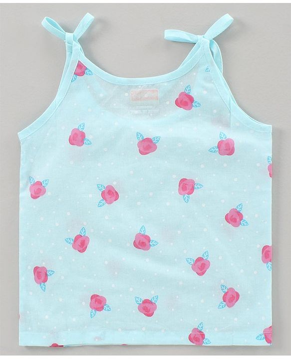 Babyhug 100% Cotton Singlet Jhablas Rose Print Pack of 3  - Multicolor