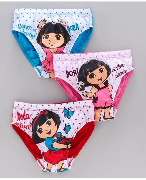 Buy Red Rose Panties Dora The Explorer Print Pack of 3 Orange Yellow Pink  for Girls (6-12Months) Online in India, Shop at  - 2795711