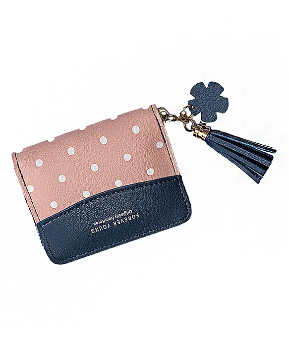 Syga PU Leather Cute Dotted Hanging Wallet Pink Grey Online in