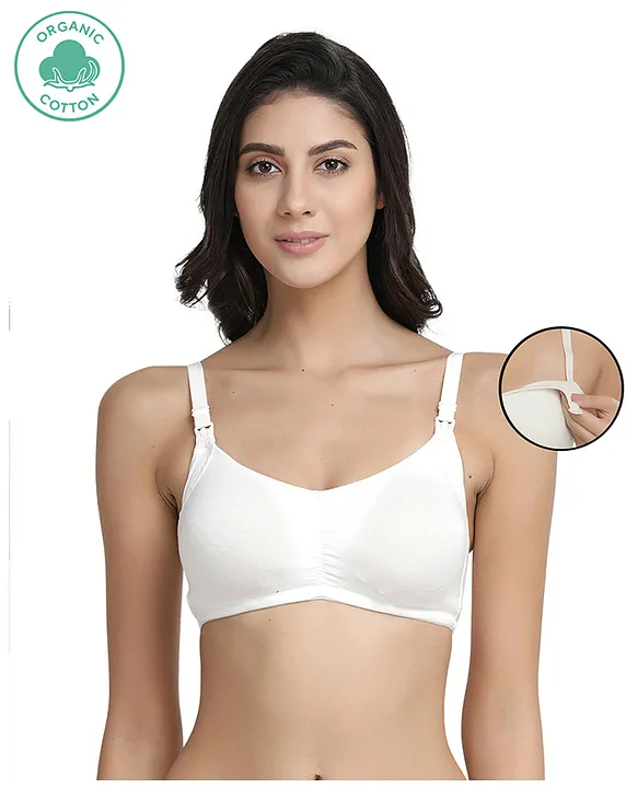 Inner Sense Organic Cotton Antimicrobial Soft Nursing Bra With Removable  Pads - White [+info]