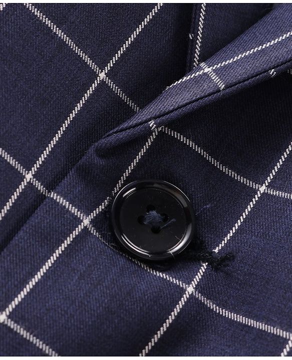Babyhug Full Sleeves Party Wear Blazer Checks - Blue
