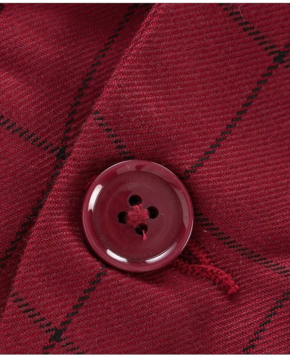 Babyhug Full Sleeves Party Wear Blazer Checks - Red