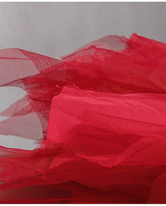 Babyhug Sleeveless Party Wear Solid Color - Red