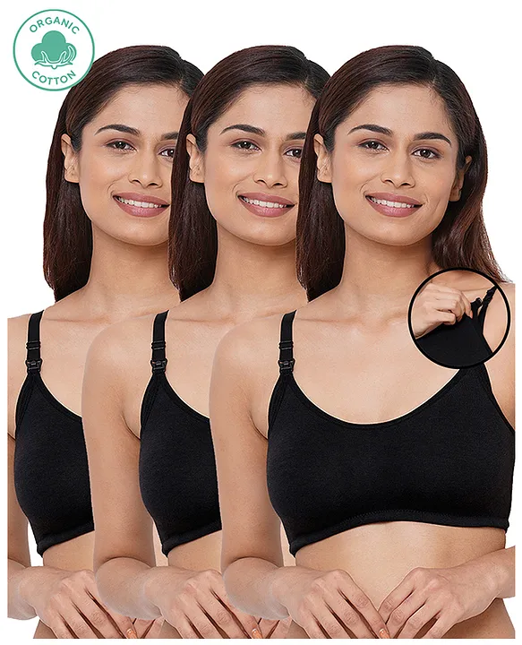 Inner Sense Pack Of 3 Organic Cotton Antimicrobial Soft Nursing Bra Beige  Online in India, Buy at Best Price from  - 10046107