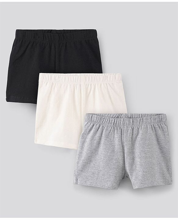 Pine Kids Cotton Anti Microbial And Bio Washed Shorts Pack of 3 (colour May Vary)