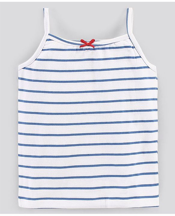Pine Kids Anti-Microbial & Biowashed Sleeveless Slips Multi Print & Bow Pack Of 3 - Blue White