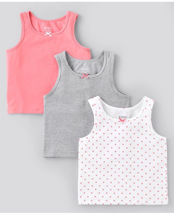 Pine Kids Sleeveless Slips Pack of 3 (Color May Vary)