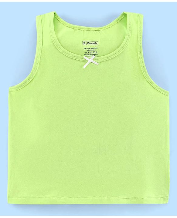 Pine Kids Cotton Sleeveless Slips Solid & Stripes Pack of 3 (Colour May Vary)