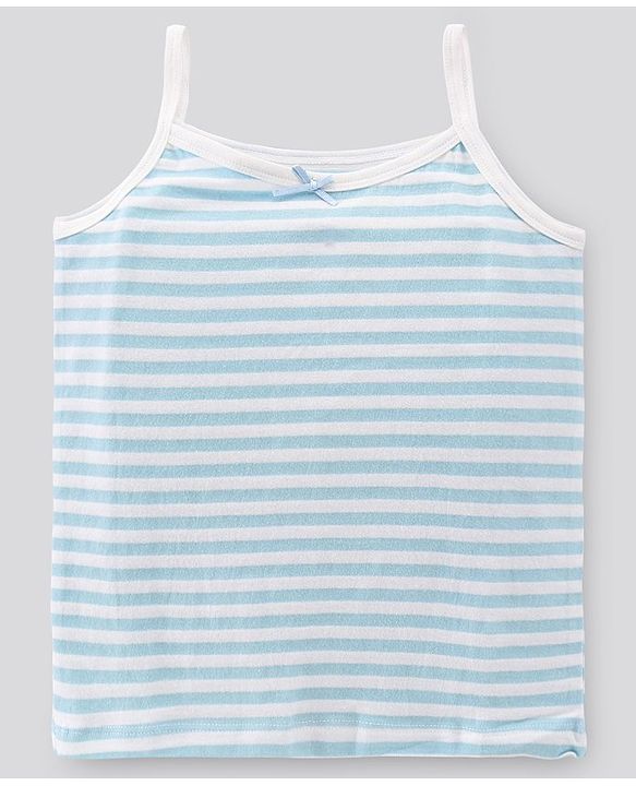 Pine Kids Singlet Anti Microbial & Biowashed Cotton Slips Striped Pattern Pack of 3 - Pink Yellow And Blue