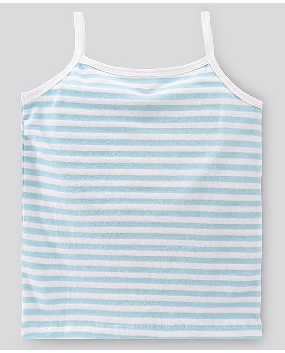Pine Kids Singlet Anti Microbial & Biowashed Cotton Slips Striped Pattern Pack of 3 - Pink Yellow And Blue
