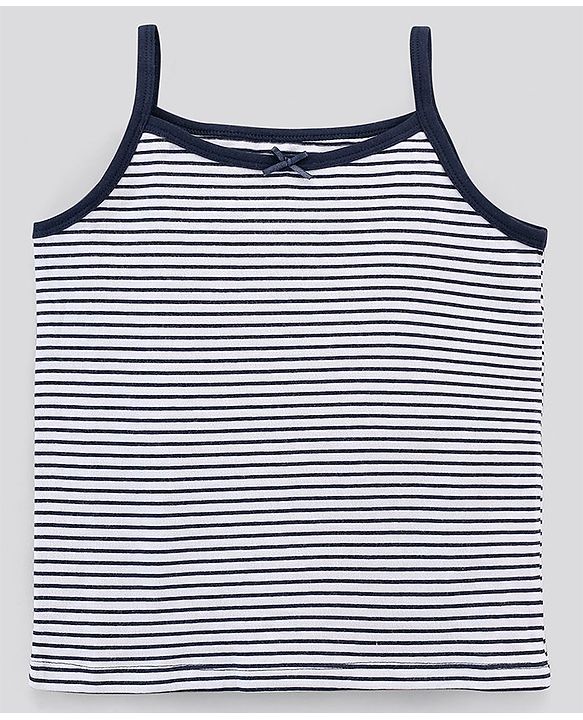 Pine Kids Anti-Microbial & Biowashed Sleeveless Slips Multi Print & Bow Pack Of 3 - Blue White