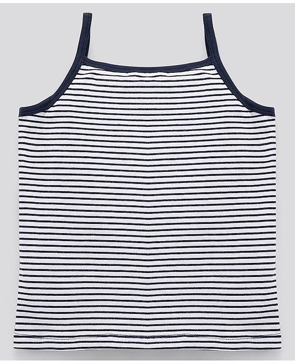 Pine Kids Anti-Microbial & Biowashed Sleeveless Slips Multi Print & Bow Pack Of 3 - Blue White