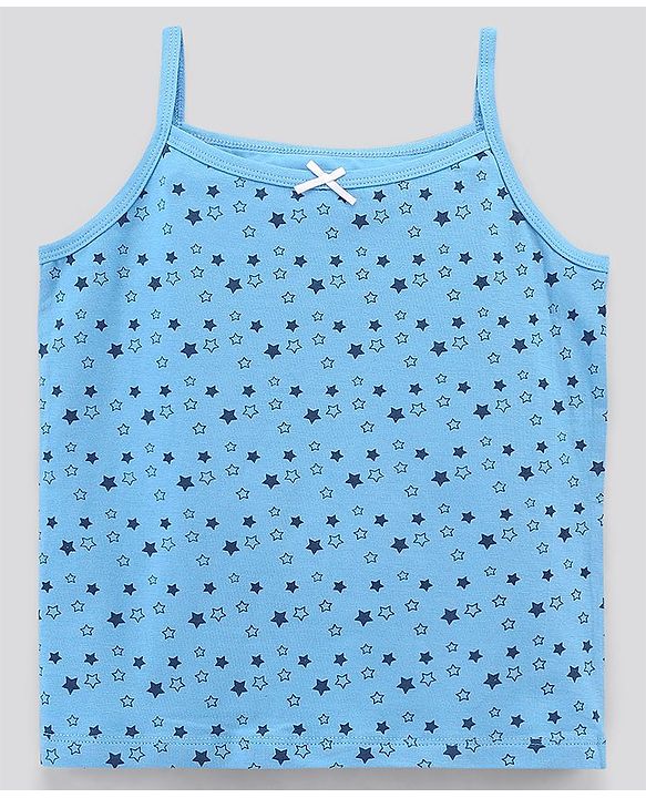 Pine Kids Anti-Microbial & Biowashed Sleeveless Slips Multi Print & Bow Pack Of 3 - Blue White