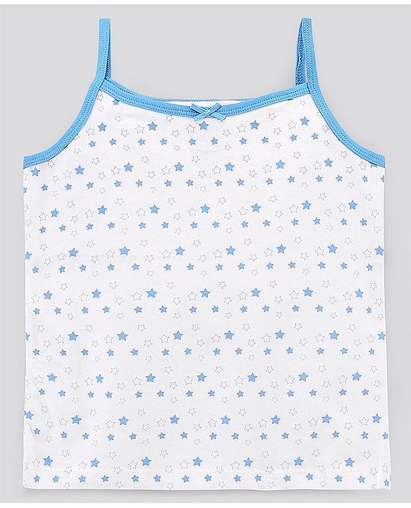 Pine Kids Anti-Microbial & Biowashed Sleeveless Slips Multi Print & Bow Pack Of 3 - Blue White