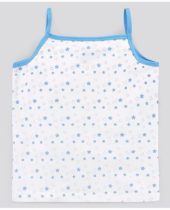 Pine Kids Anti-Microbial & Biowashed Sleeveless Slips Multi Print & Bow Pack Of 3 - Blue White
