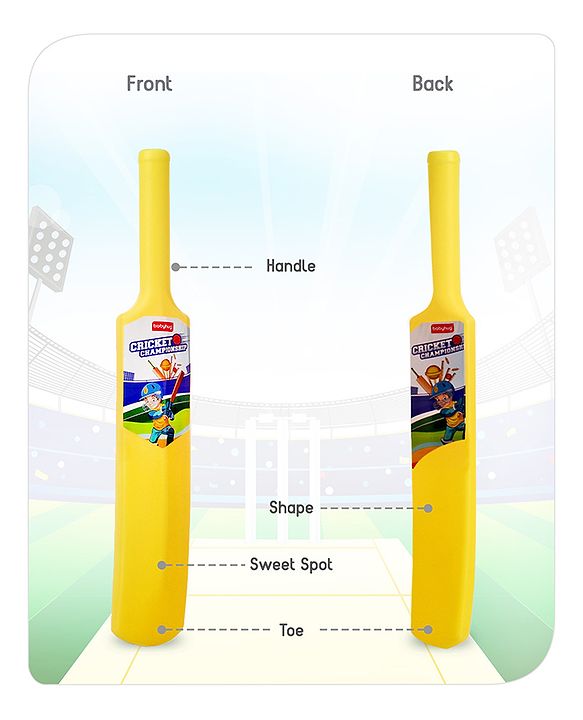 Babyhug Junior Cricket Set - Yellow & Red | Lightweight & Durable | Perfect Outdoor Play & Sports Training | Enhance Team Play & Coordination | BIS Certified