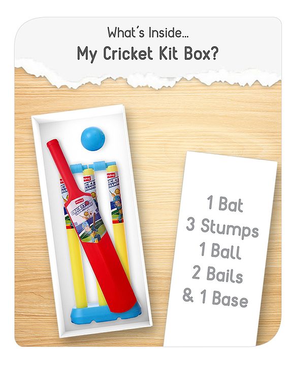 Babyhug Junior Cricket Set - Yellow & Red | Lightweight & Durable | Perfect Outdoor Play & Sports Training | Enhance Team Play & Coordination | BIS Certified