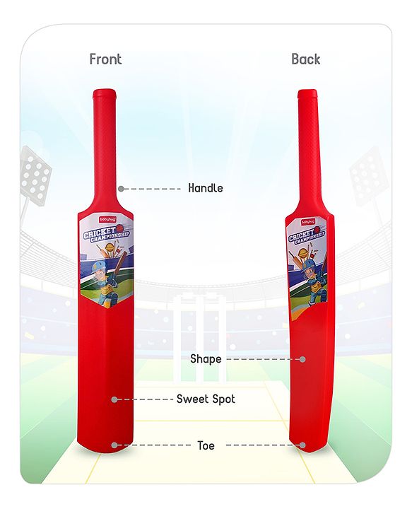 Babyhug Junior Cricket Set - Yellow & Red | Lightweight & Durable | Perfect Outdoor Play & Sports Training | Enhance Team Play & Coordination | BIS Certified