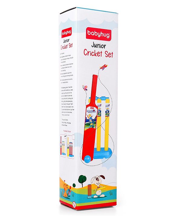 Babyhug Junior Cricket Set - Yellow & Red | Lightweight & Durable | Perfect Outdoor Play & Sports Training | Enhance Team Play & Coordination | BIS Certified