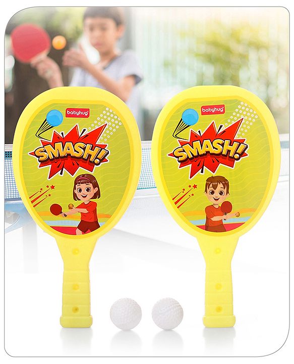 Babyhug Junior Plastic Racket Set - Yellow