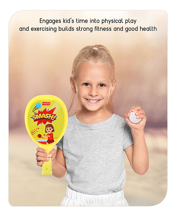 Babyhug Junior Plastic Racket Set - Yellow
