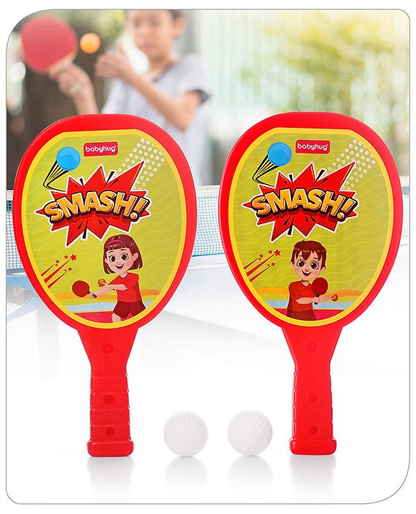 Babyhug Junior Plastic Racket Set - Yellow