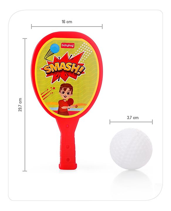Babyhug Junior Plastic Racket Set - Yellow