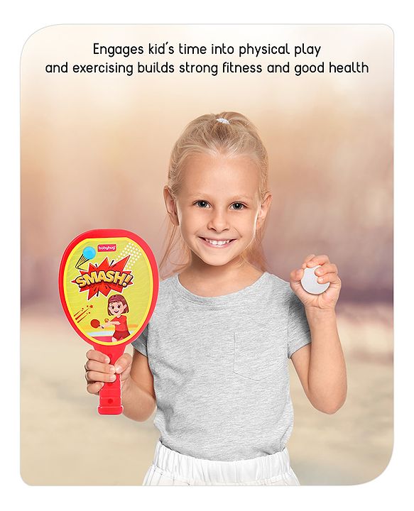 Babyhug Junior Plastic Racket Set - Yellow
