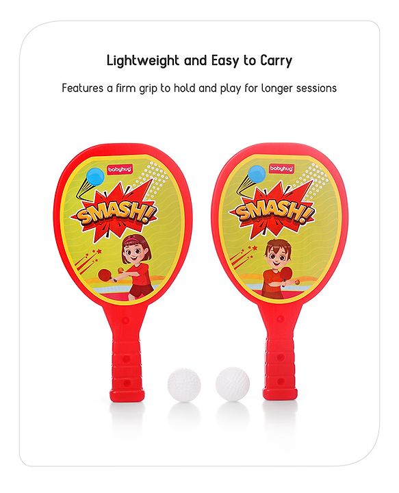 Babyhug Junior Plastic Racket Set - Yellow