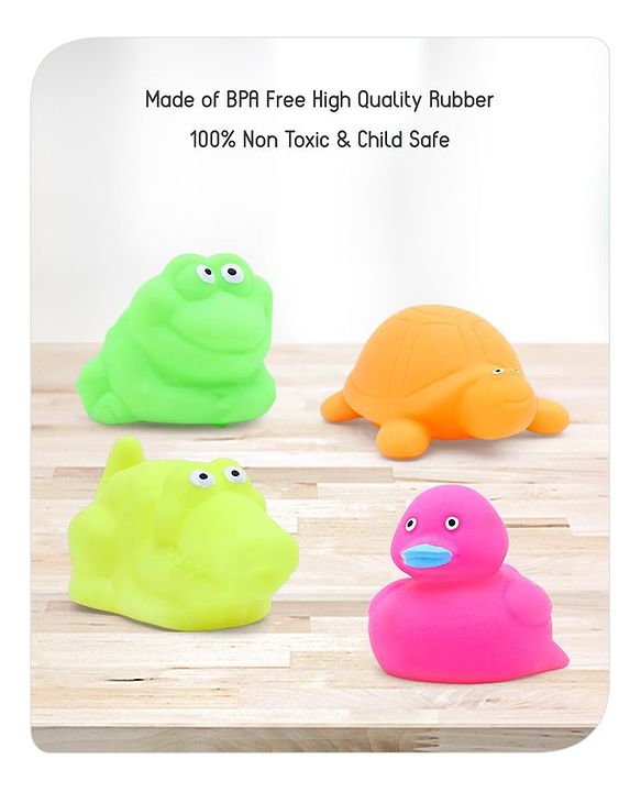 Babyhug Bath In Style Squeezy Toy Set Aquatic Animals Pack of 4 (Color May Vary)