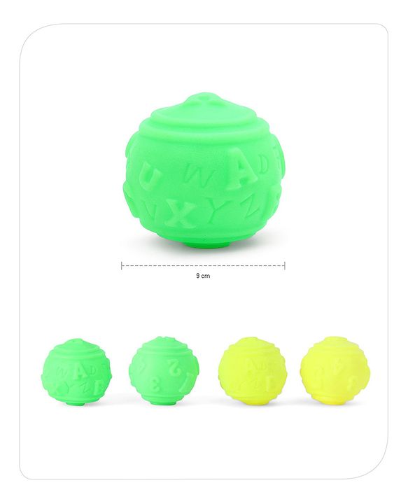 Babyhug Bath In Style Squeezy Toy Set Balls Pack of 4 - Green Yellow