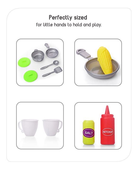 Babyhug Chef's Home Kitchen Suitcase Playset - 28 Pieces | Compact Kitchen-In-A-Suitcase | Tools Sized For Small Hands | Enhances Role play, Creativity & Communication Skills | BIS Certified