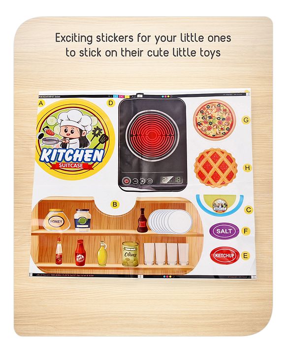 Babyhug Chef's Home Kitchen Suitcase Playset - 28 Pieces | Compact Kitchen-In-A-Suitcase | Tools Sized For Small Hands | Enhances Role play, Creativity & Communication Skills | BIS Certified