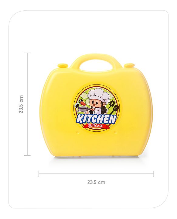 Babyhug Chef's Home Kitchen Suitcase Playset - 28 Pieces | Compact Kitchen-In-A-Suitcase | Tools Sized For Small Hands | Enhances Role play, Creativity & Communication Skills | BIS Certified