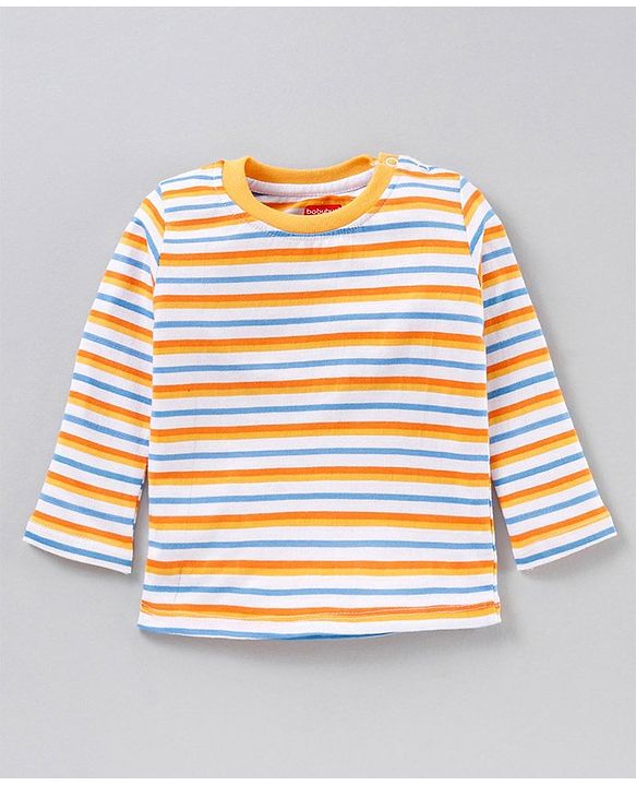 Babyhug Full Sleeves T-Shirts Stripes and Text Print Pack of 2 - Multicolour