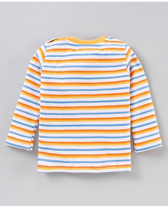 Babyhug Full Sleeves T-Shirts Stripes and Text Print Pack of 2 - Multicolour