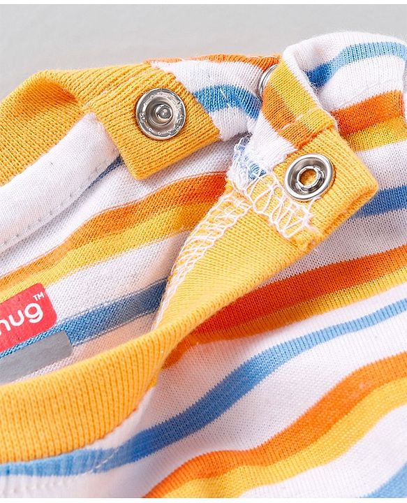 Babyhug Full Sleeves T-Shirts Stripes and Text Print Pack of 2 - Multicolour