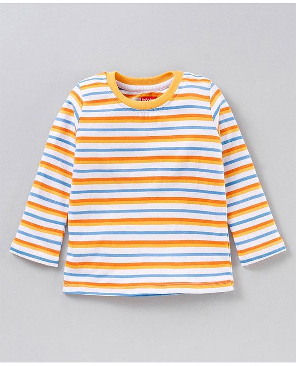 Babyhug Full Sleeves T-Shirts Stripes and Text Print Pack of 2 - Multicolour